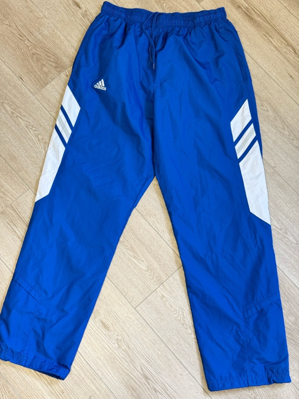 Vintage Retro Y2K Adidas Windbreaker Lined Pants Men’s M Royal Blue
